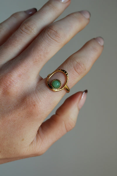 Lucia - Ring - Naturstein - Edelstahl - verstellbar