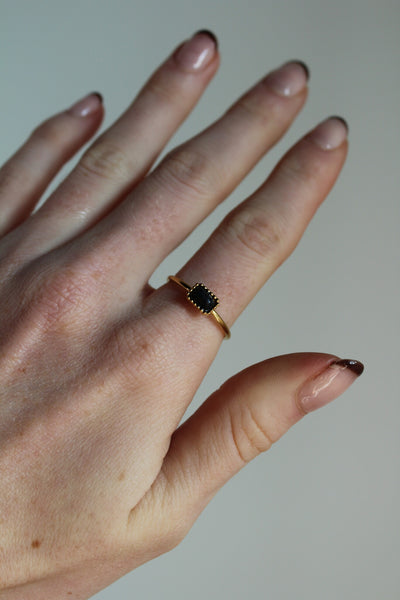 Karma - Ring - Naturstein - Edelstahl - Verstellbar