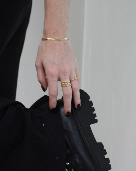 Dotted - Ring - 3 layer - Stainless Steel - Adjustable