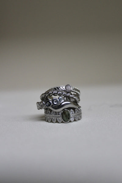 Didi - Ring - Naturstein - Edelstahl - Verstellbar