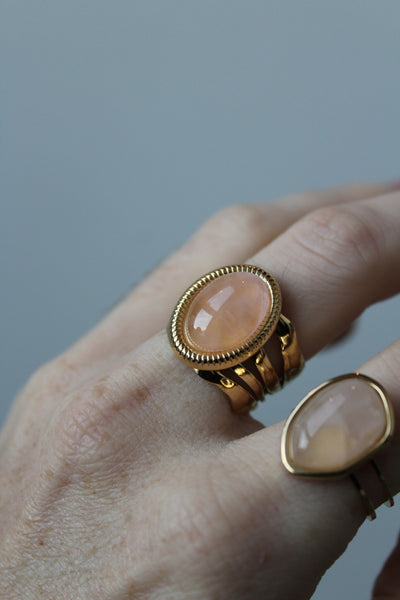 Davina - Ring - Naturstein - Edelstahl - Verstellbar