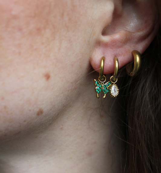 Sparkly Butterfly - Earrings - Stainless Steel