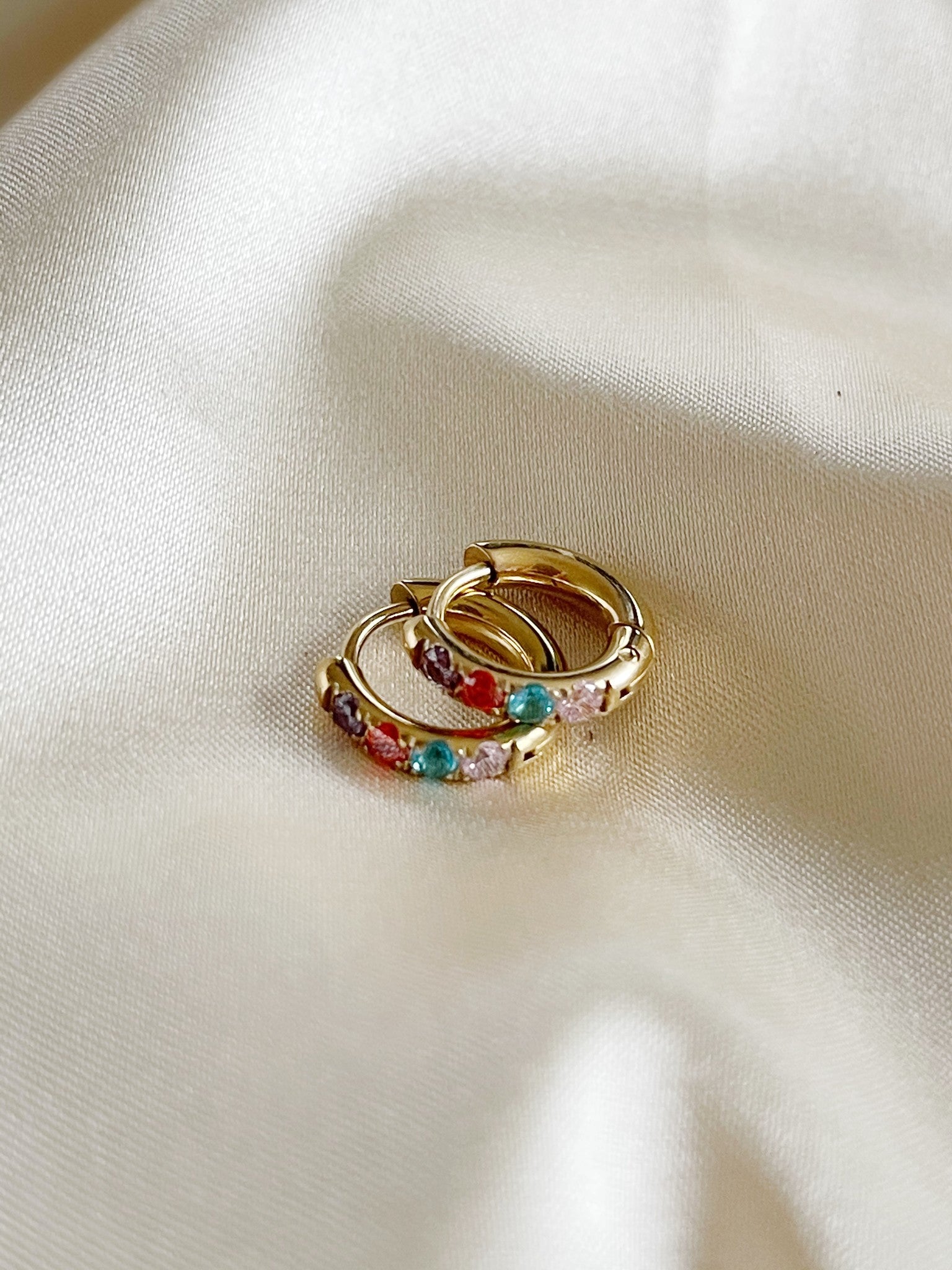 Rhinestone - Earrings - Stainless Steel