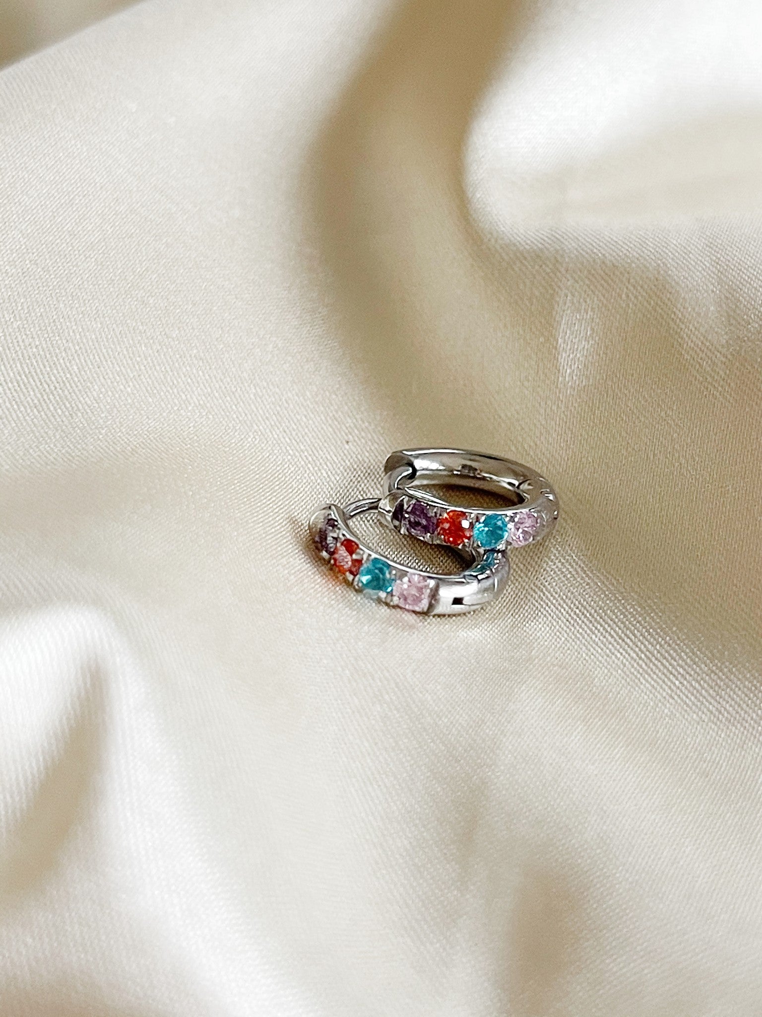 Rhinestone - Earrings - Stainless Steel