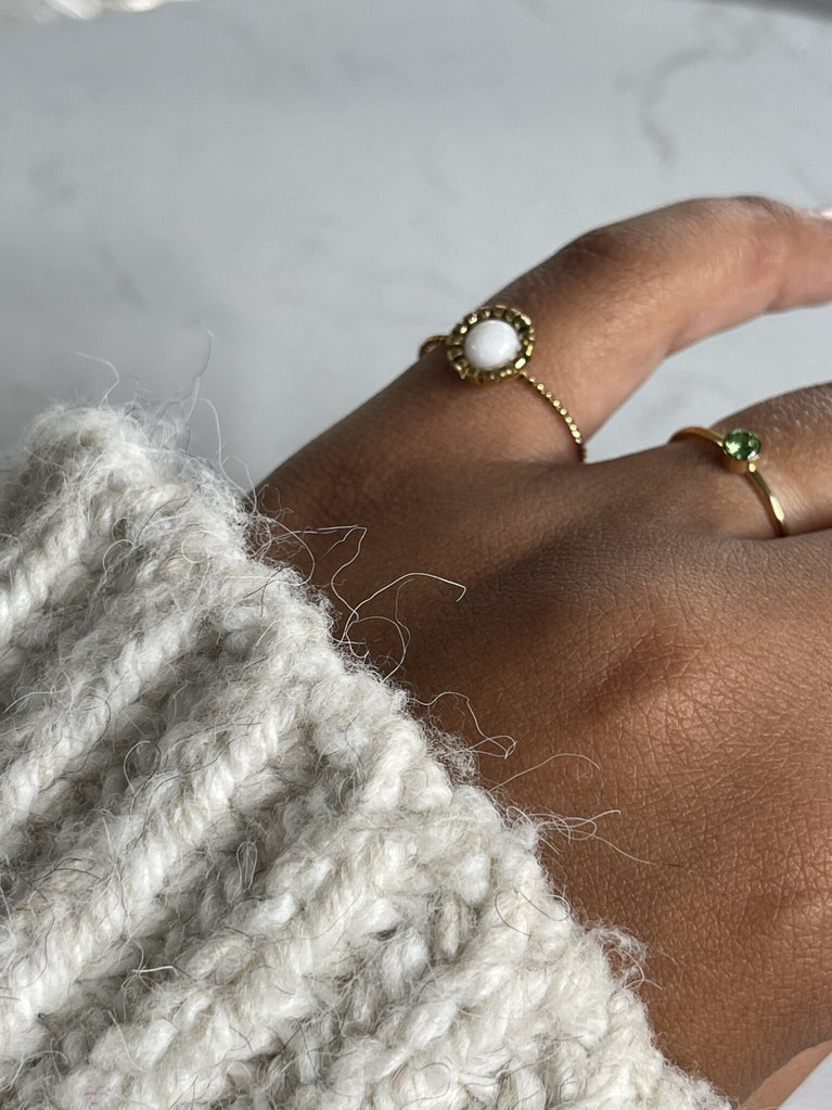 Tara | Ringe | Naturstein | Edelstahl | Einstellbar | Notbranded