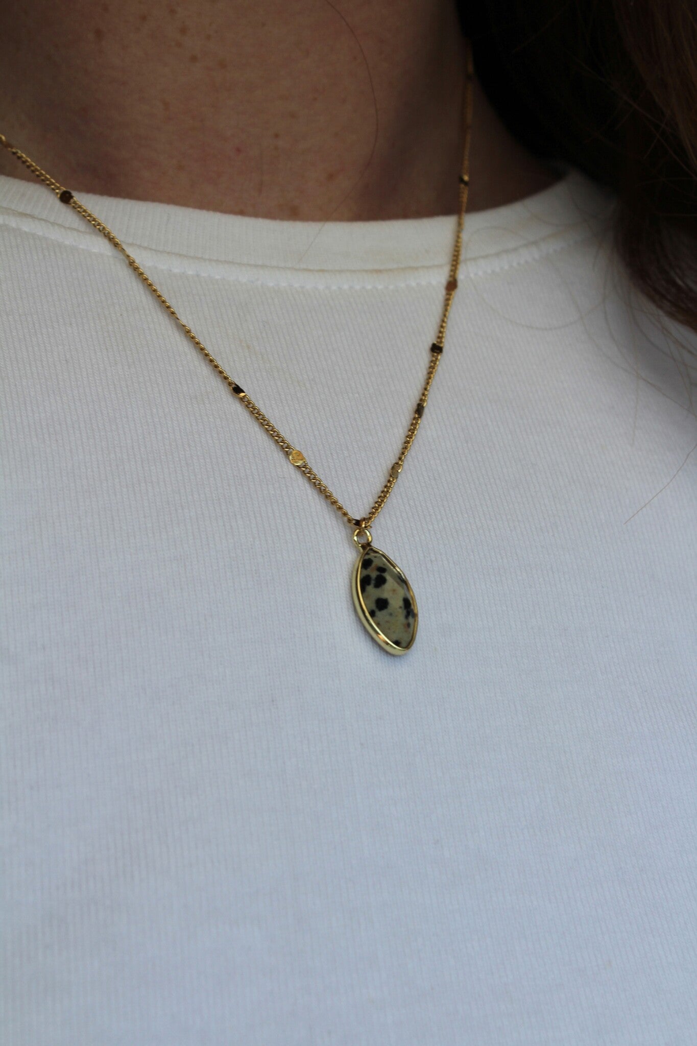 Dani - Necklace - Natural Stone- Stainless Steel