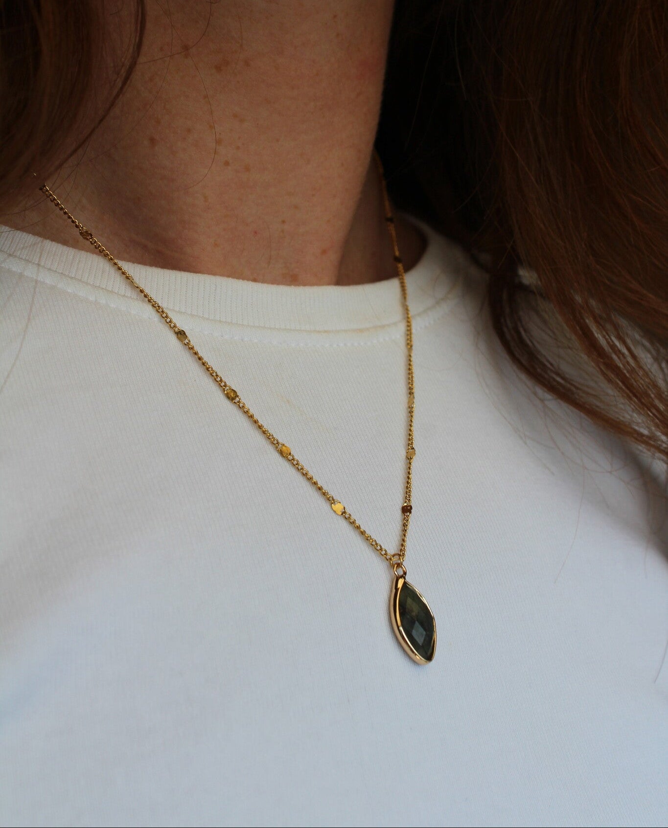 Dani - Necklace - Natural Stone- Stainless Steel