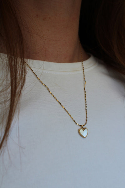 Small Shell Heart  - Halskette - Edelstahl