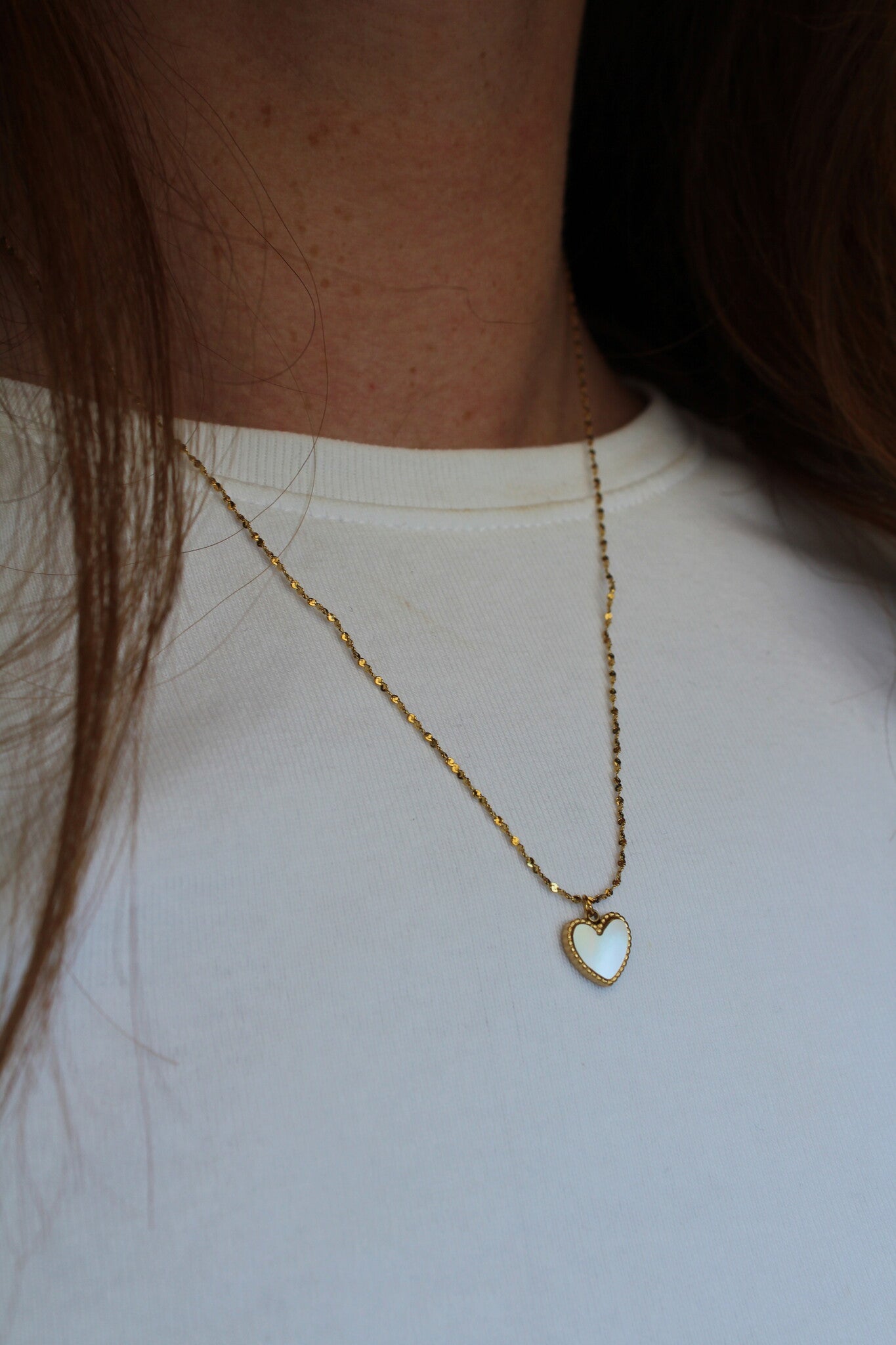 Small Shell Heart  - Halskette - Edelstahl