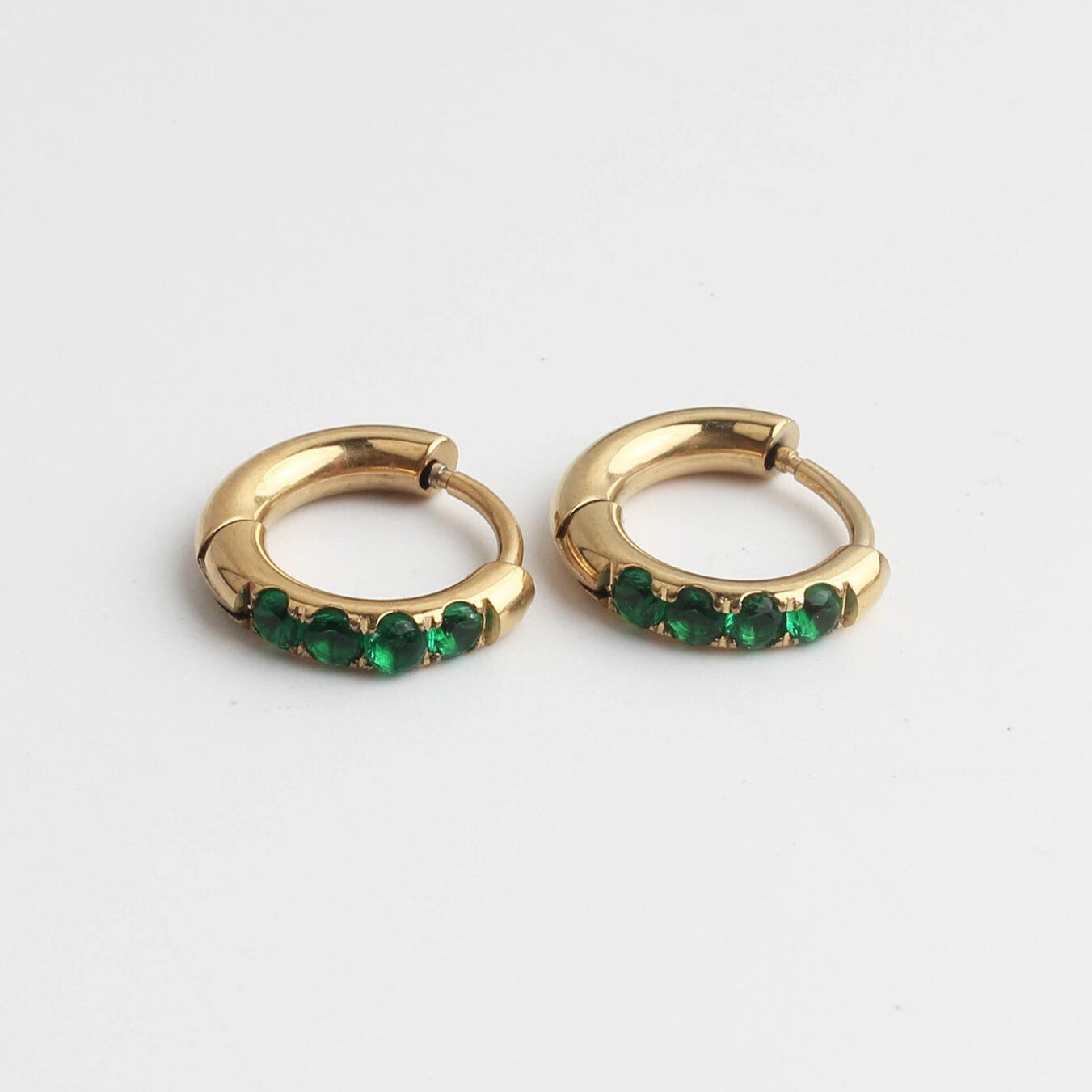 Rhinestone - Earrings - Stainless Steel