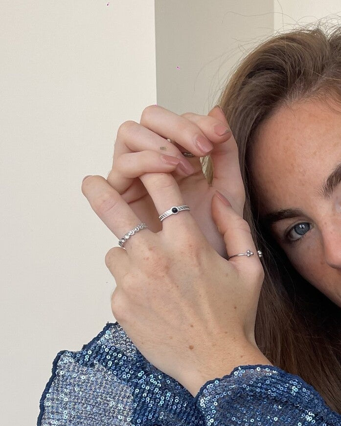 Kleine Blumen - Ring - Edelstahl - verstellbar