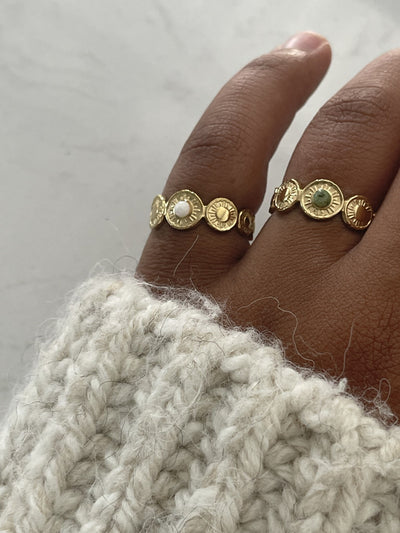 Mariana - Ring - Naturstein - Edelstahl - verstellbar