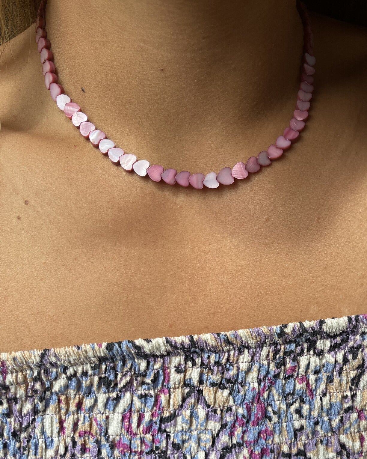 Heart To Heart - Necklace - Natural Stone - Stainless Steel