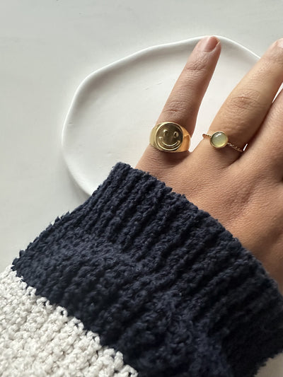 Alisa Ring - Edelstahl -  Naturstein - verstellbar