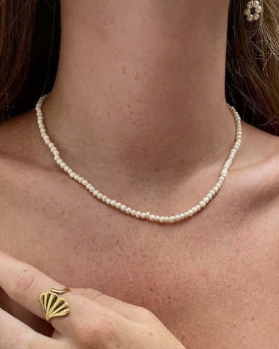 100% Real Fresh Water Pearl - Halskette - Edelstahl