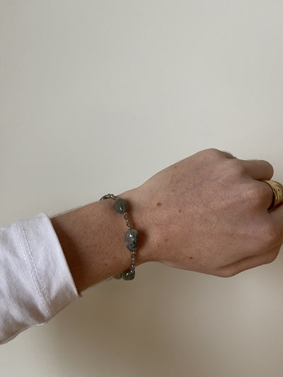 Indy - Armband - Naturstein - Edelstahl