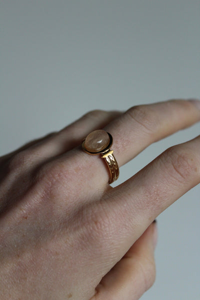 Megane - Ring - Naturstein - Edelstahl - Einstellbar