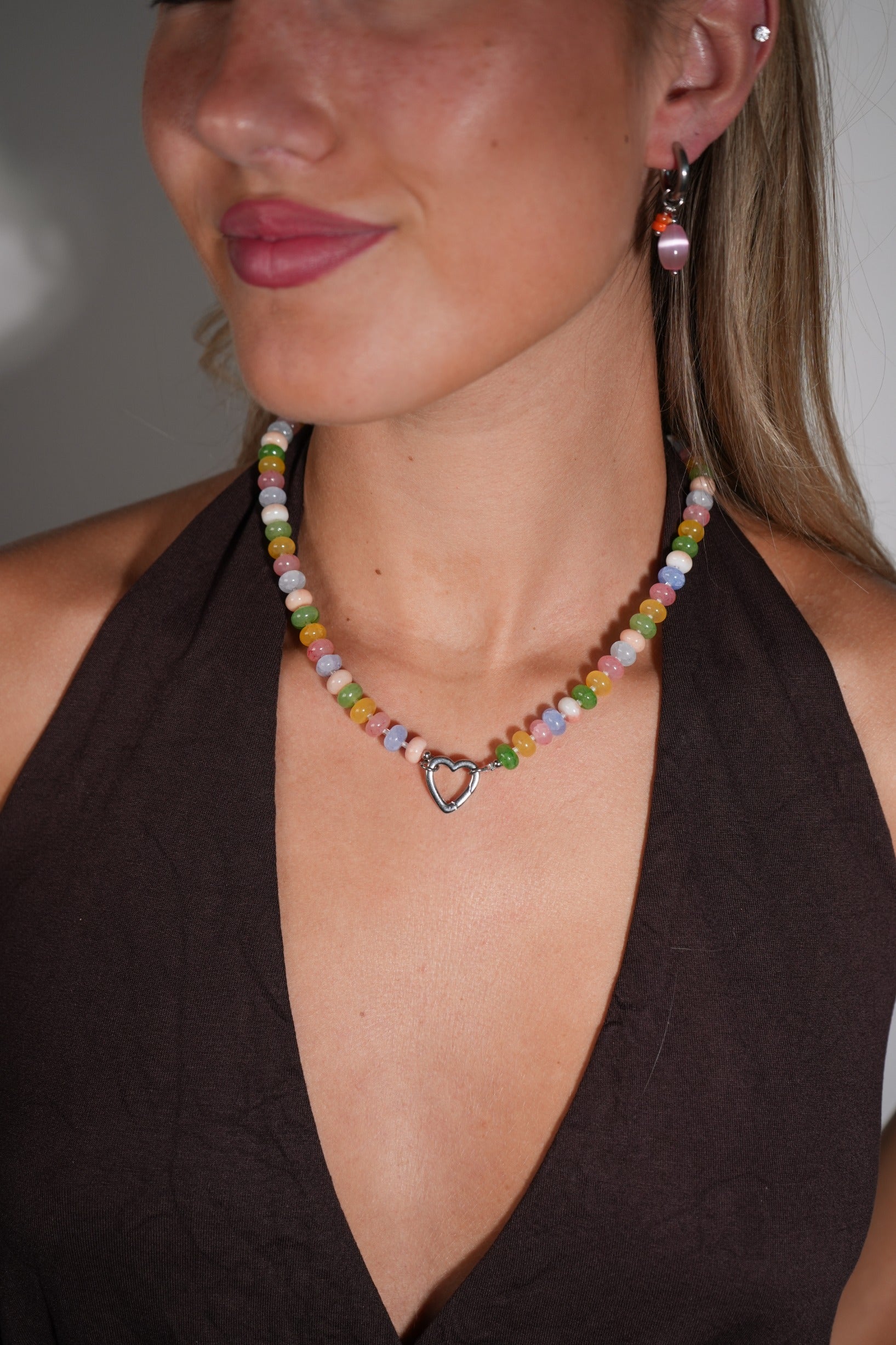 Nina - Ketting - Natuursteen - Stainless Steel