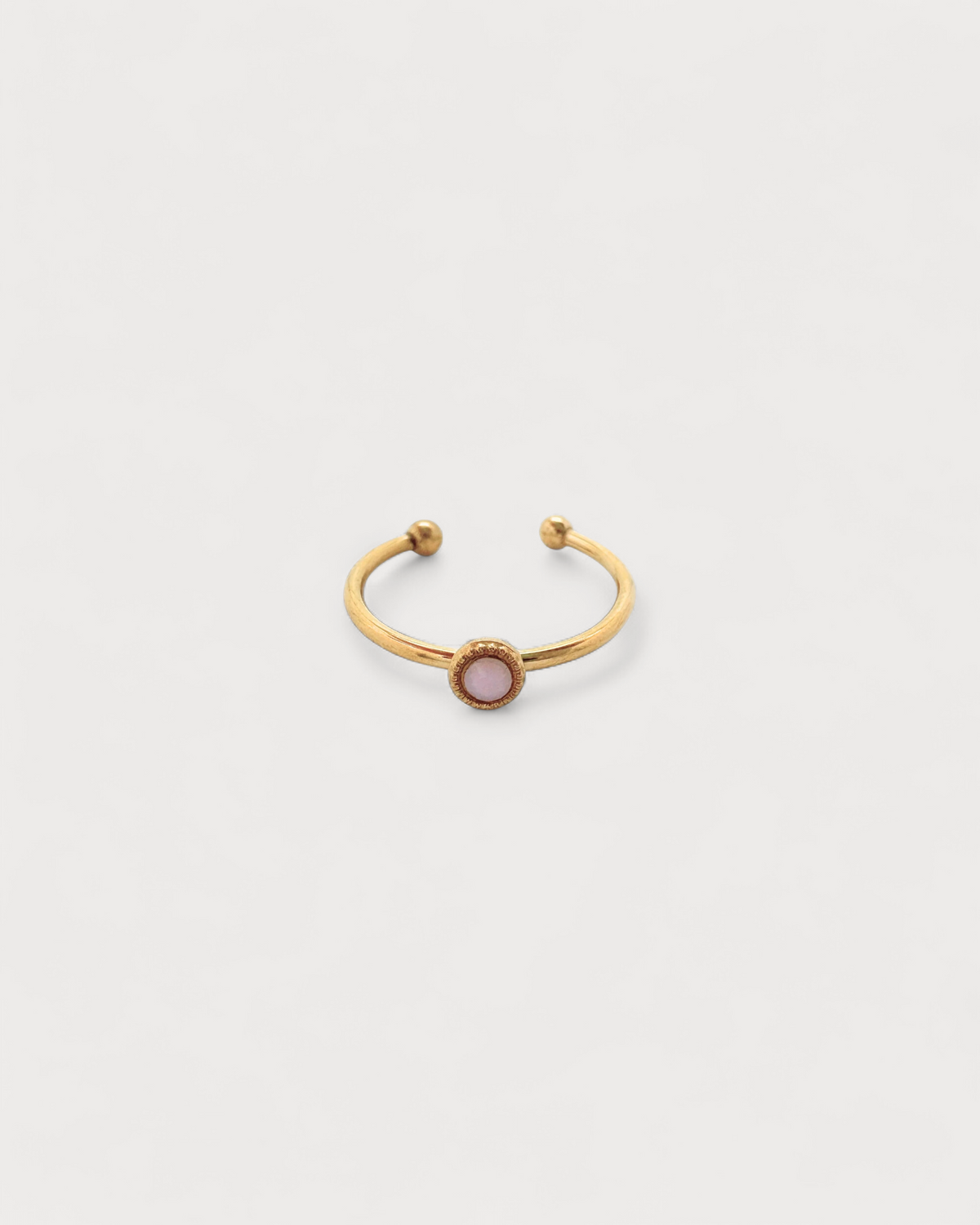 Opal Strass - Ring - Edelstahl - verstellbar