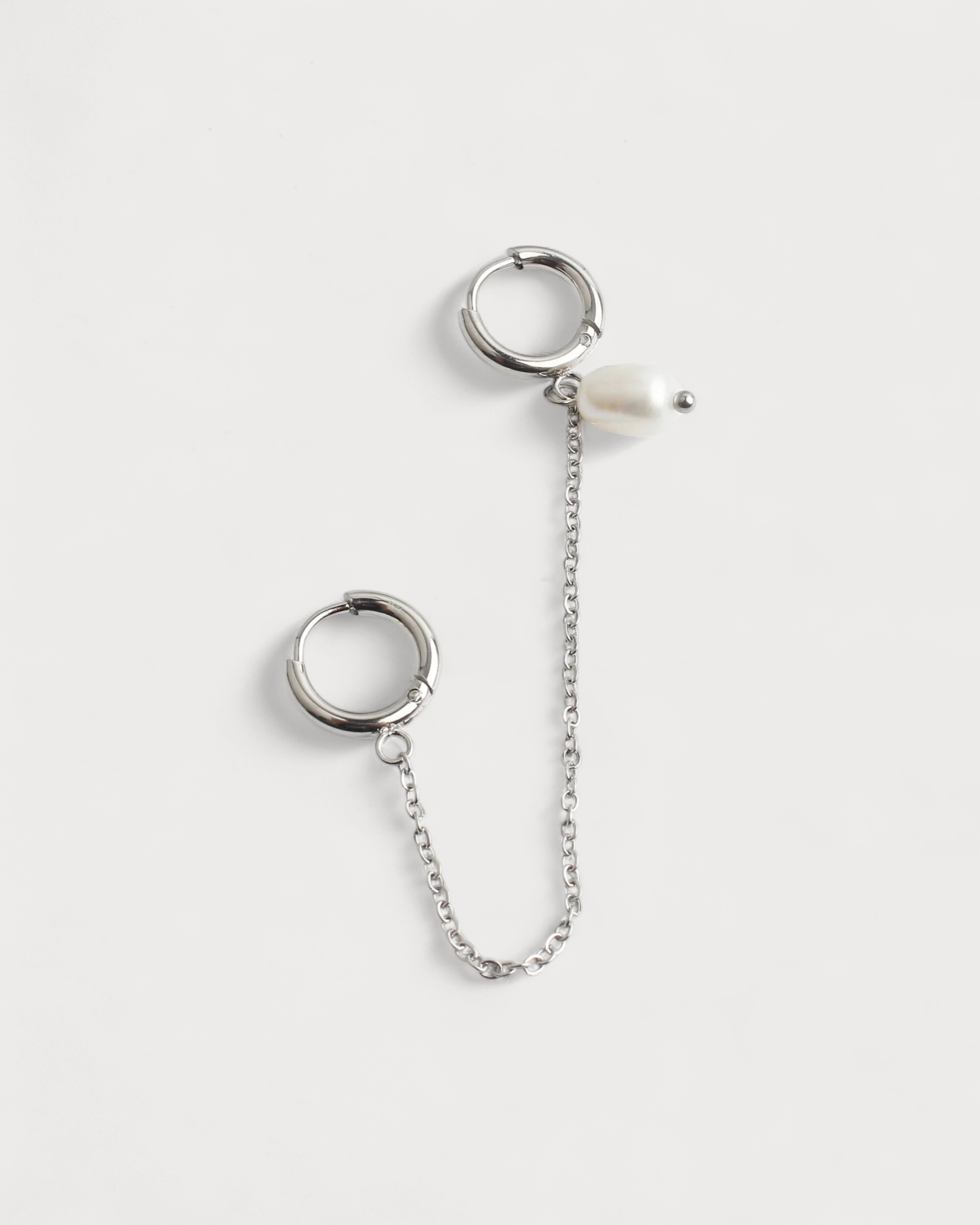 Pearl  - Naturstein - Doppelter Ohrring - Edelstahl