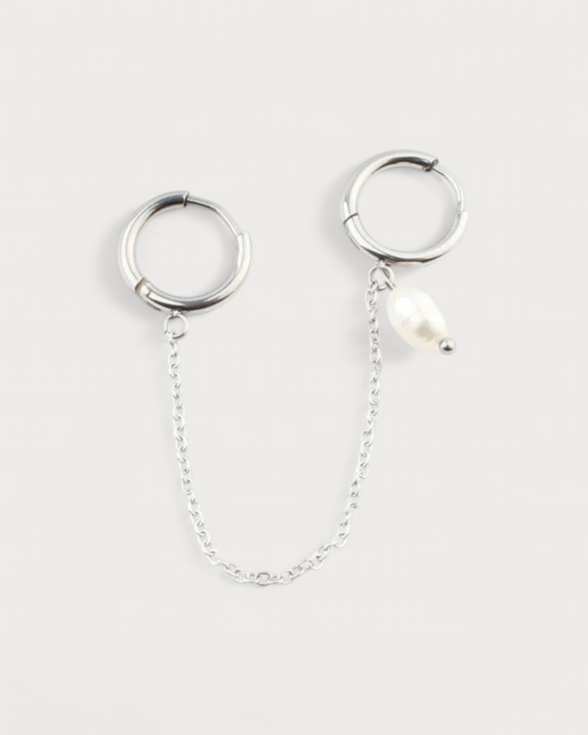 Pearl  - Naturstein - Doppelter Ohrring - Edelstahl
