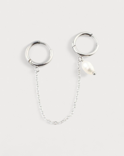 Pearl  - Naturstein - Doppelter Ohrring - Edelstahl