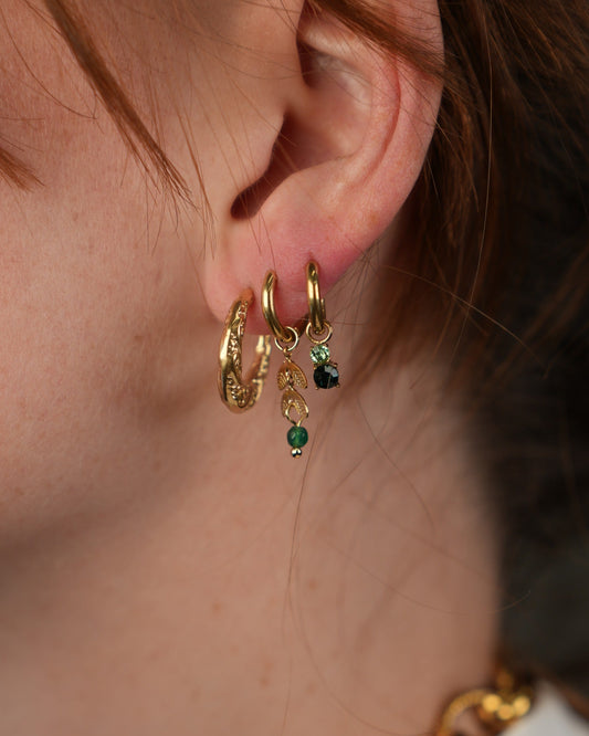 Stone Leaf - Earrings - Natural Stone - Stainless Steel