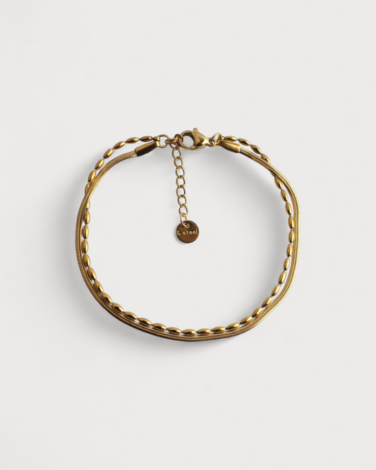 Minimalistisch - Armband - 2 Schichten - Edelstahl