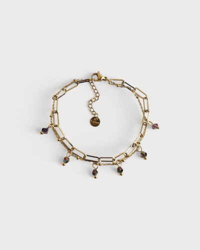 Farbige Kette - Armband - 2 Lagen - Edelstahl