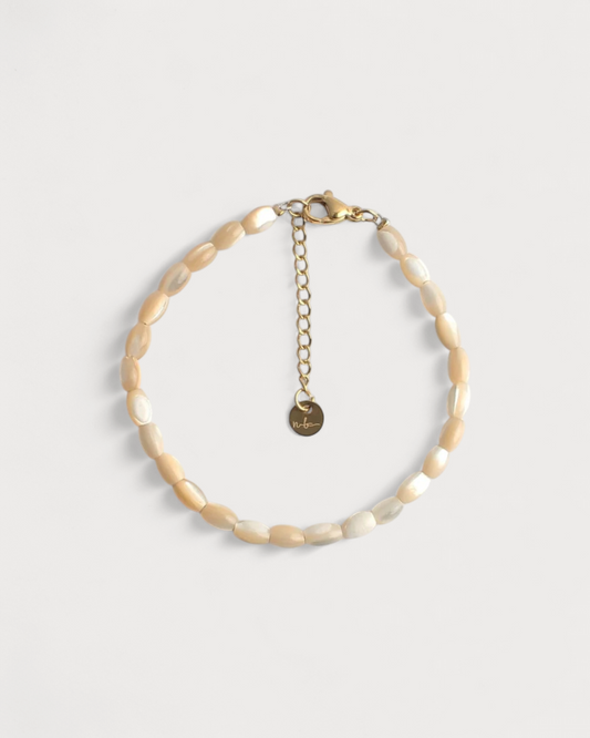 Echte Muschel - Armband - Edelstahl