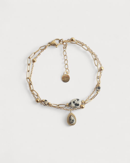 Kela - Armband - Naturstein - Edelstahl