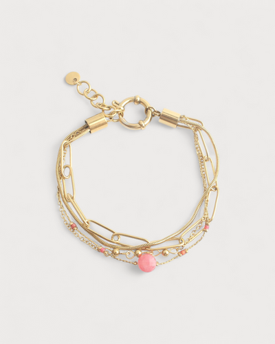 Eloise - Armband - Naturstein - 4 Schichten - Edelstahl