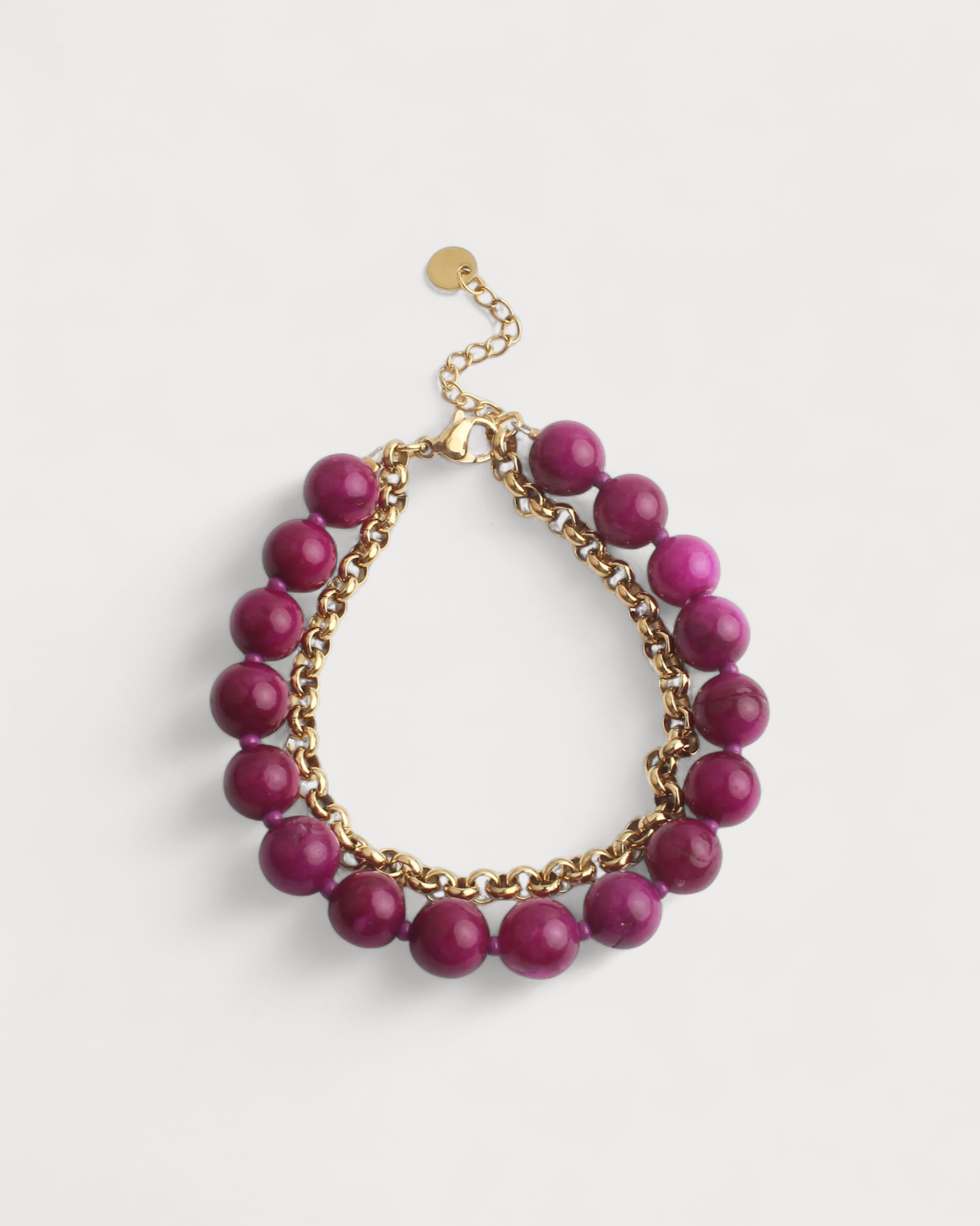 Big Stone - Armband - 2 Schichten - Edelstahl