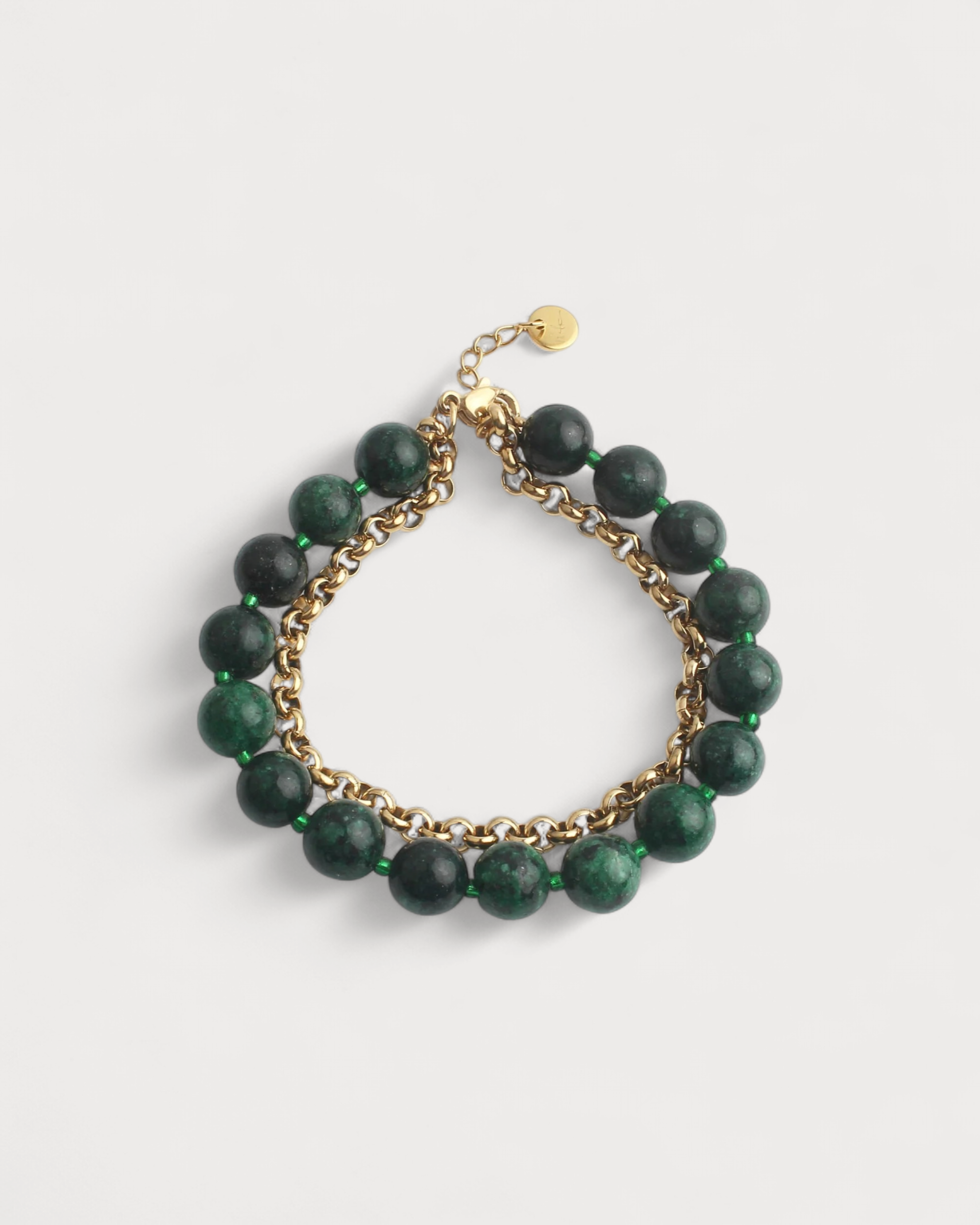 Big Stone - Armband - 2 Schichten - Edelstahl