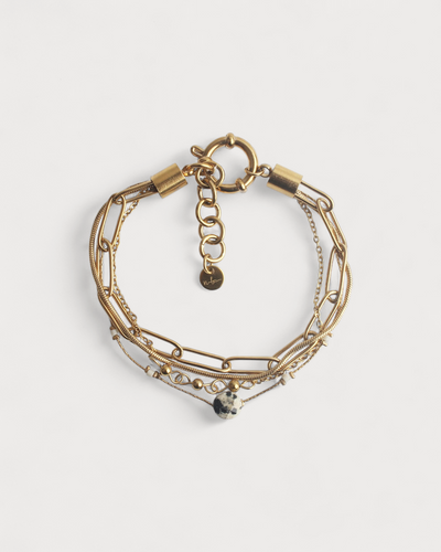 Eloise - Armband - Naturstein - 4 Schichten - Edelstahl