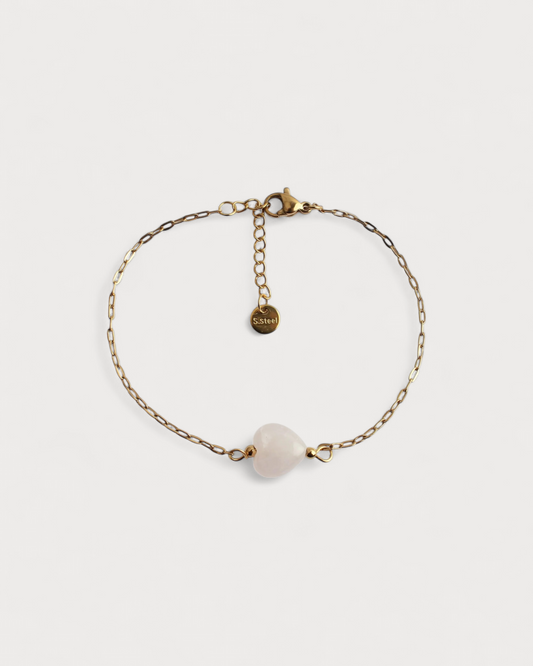 Natural Heart - Armband - Naturstein - Edelstahl