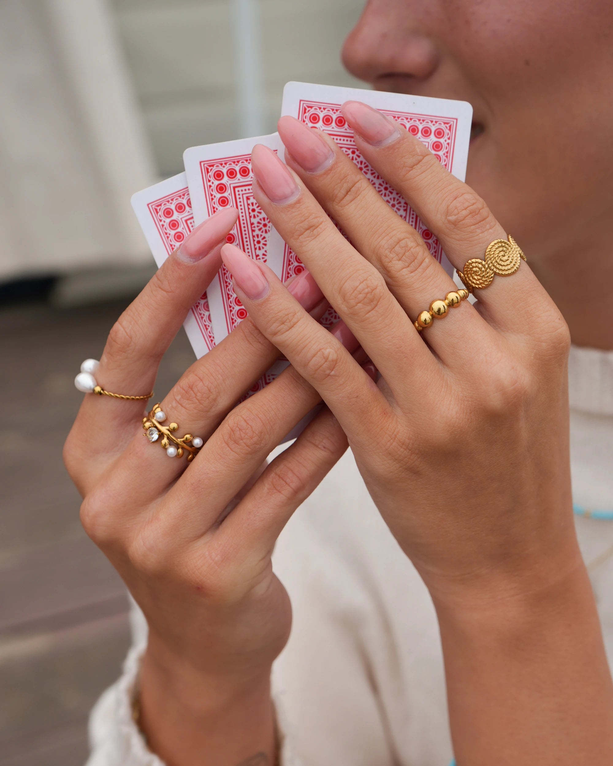 2 Pearls - Ring - Edelstahl - verstellbar