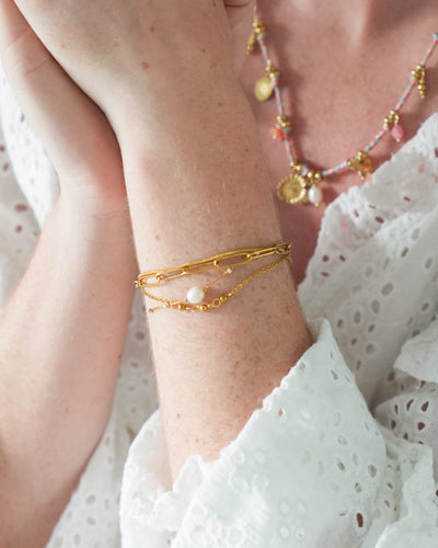 Eloise - Armband - Naturstein - 4 Schichten - Edelstahl