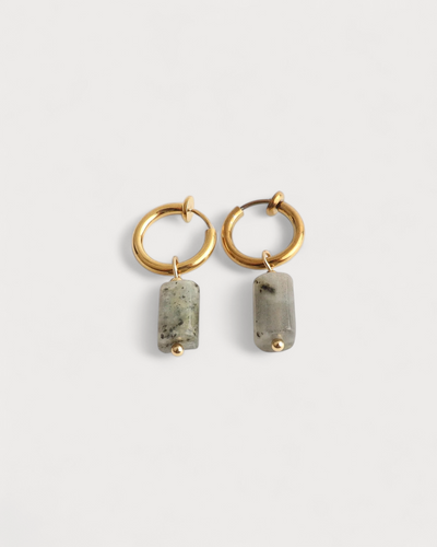 Liora - Ohrringe - Clip-On - Naturstein - Edelstahl