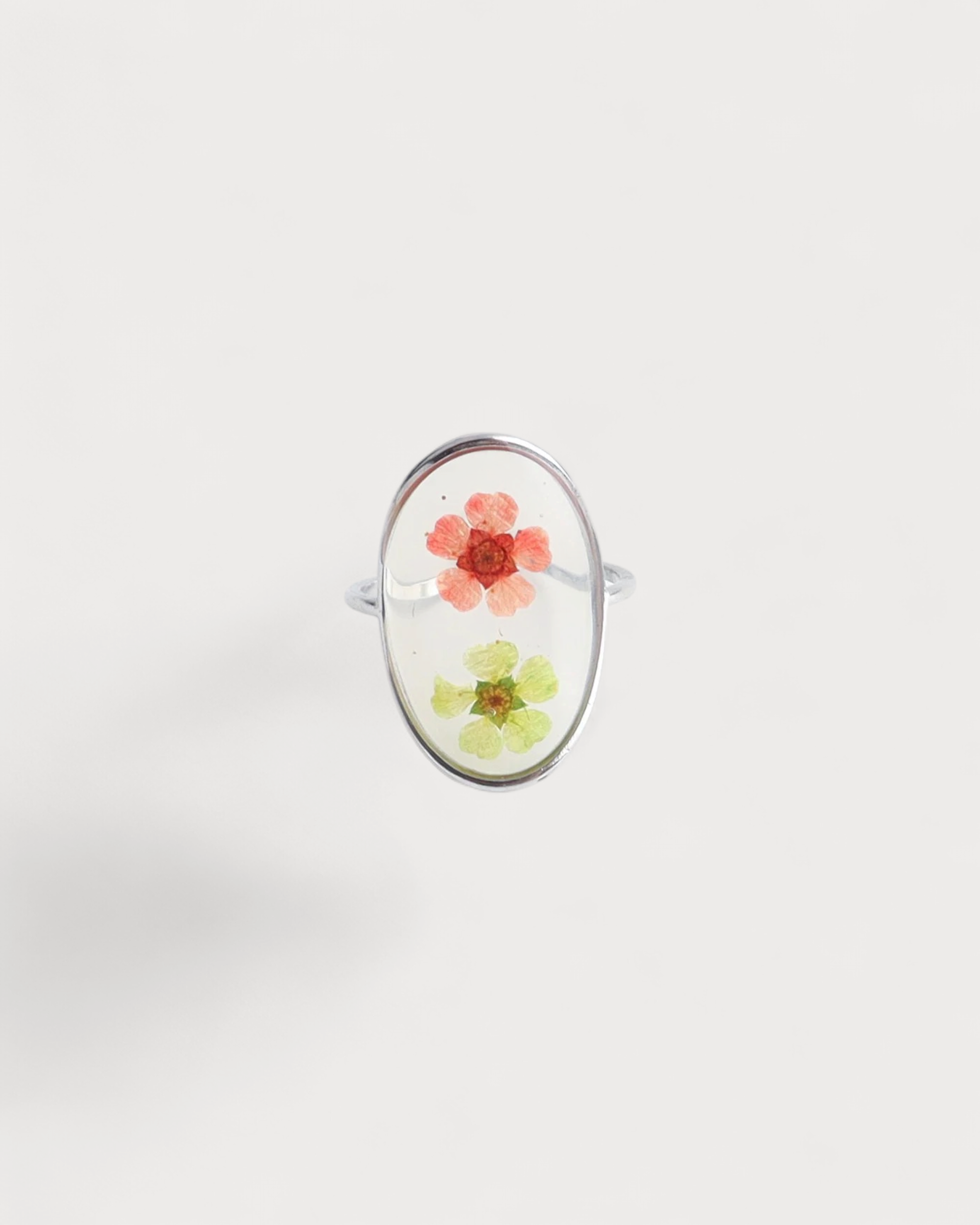 Getrocknete Blumen - Ring - Edelstahl - verstellbar