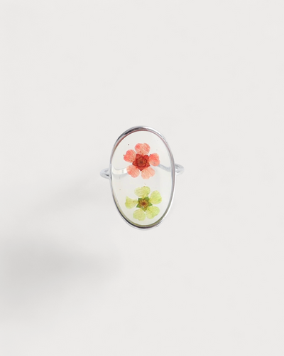 Getrocknete Blumen - Ring - Edelstahl - verstellbar