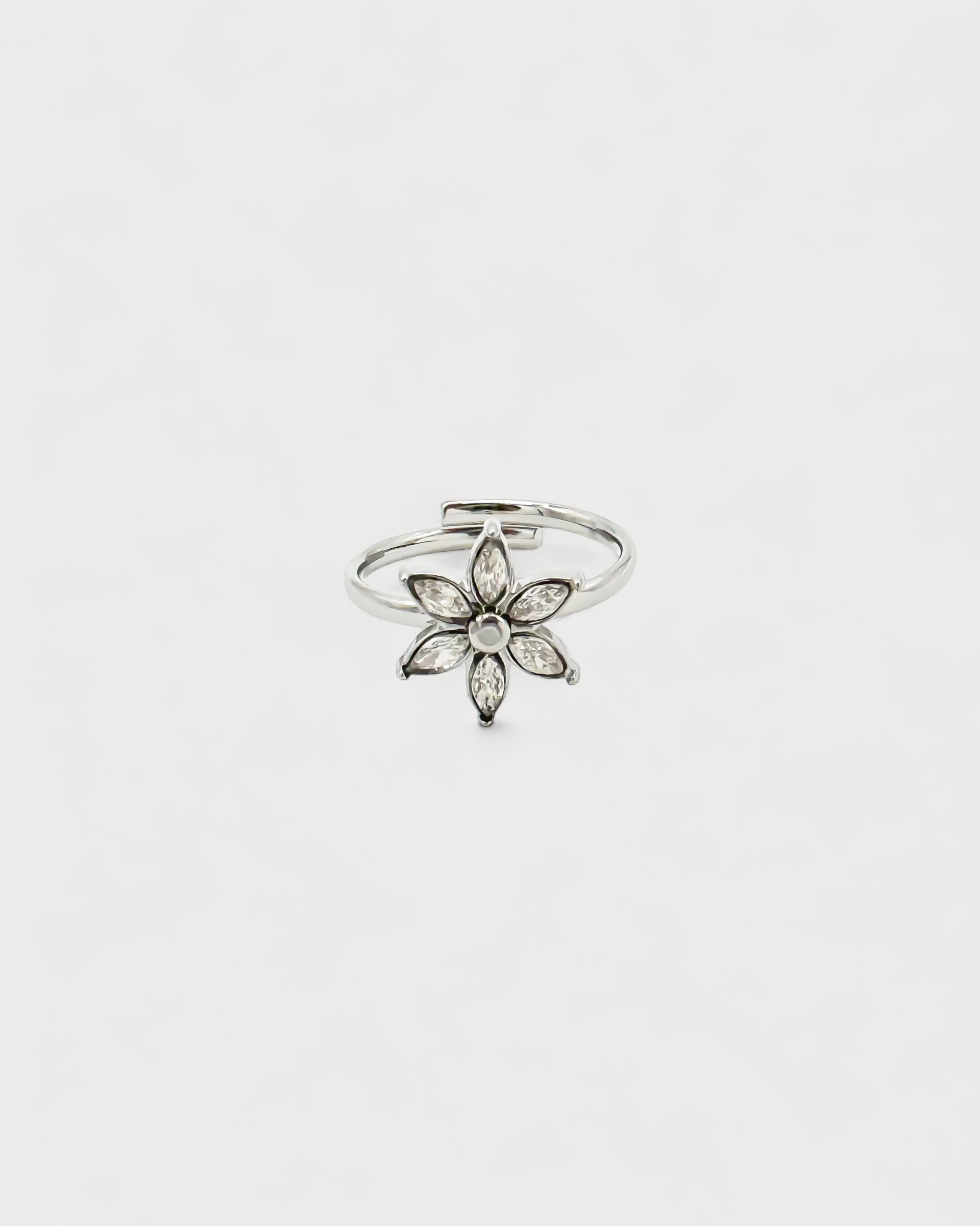 Shiny flower - Ring - Edelstahl - verstellbar