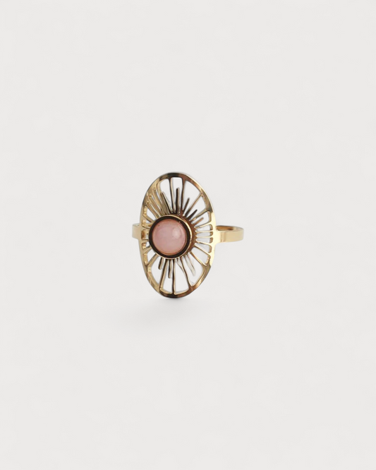 Claudia - Ring - Naturstein - Edelstahl - Verstellbar
