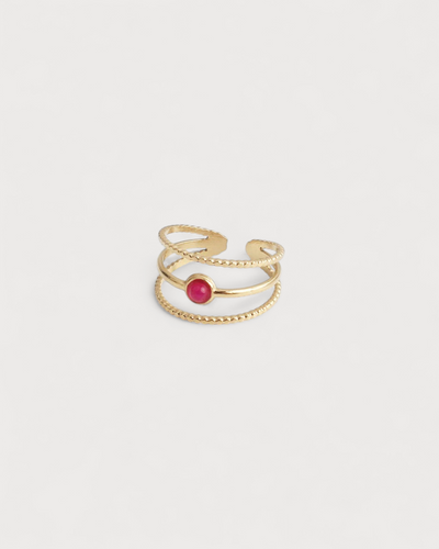 Aarya - Ring - Naturstein - Edelstahl - Verstellbar
