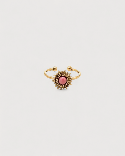 Alice - Ring - Naturstein - Edelstahl - Verstellbar