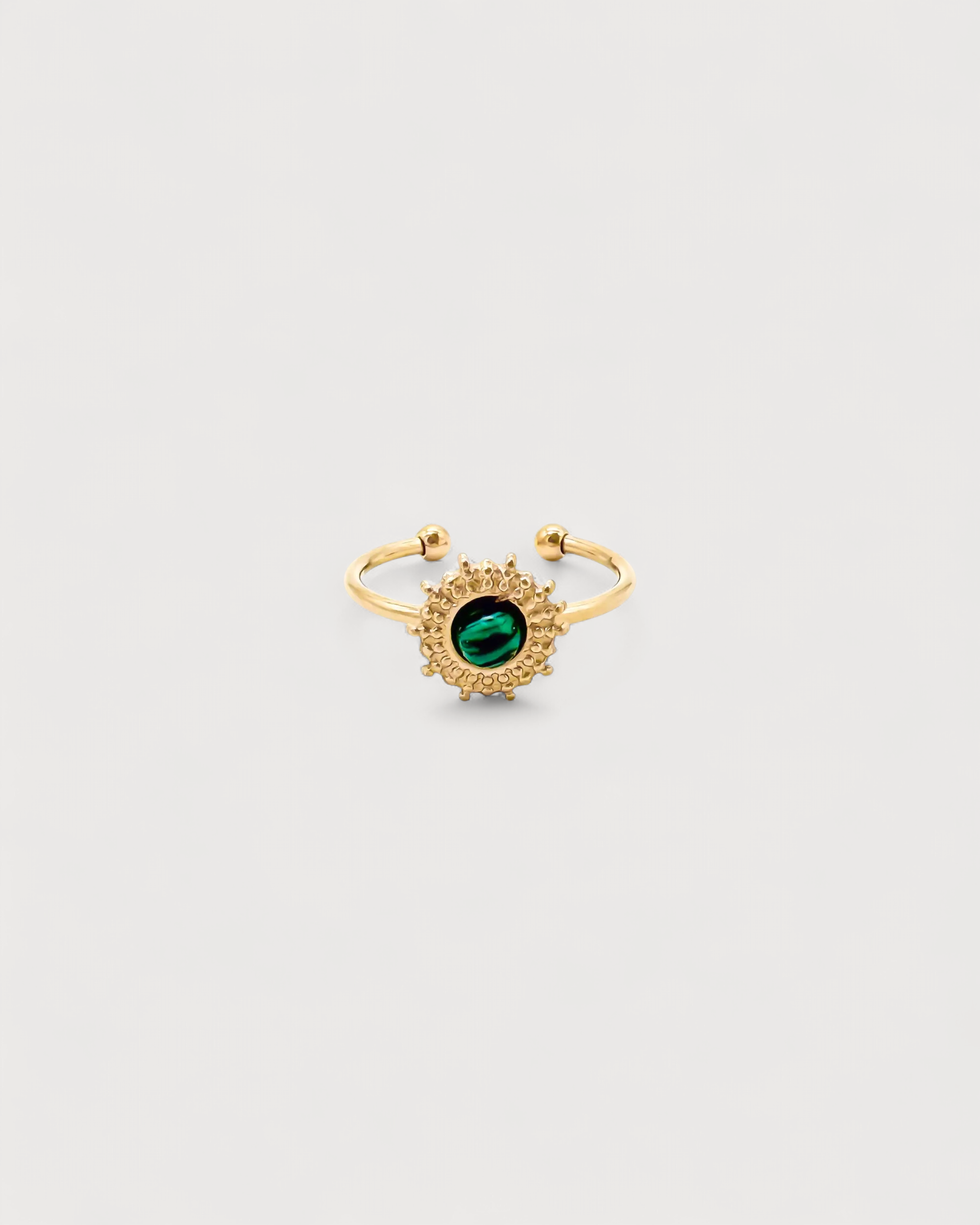 Alice - Ring - Naturstein - Edelstahl - Verstellbar