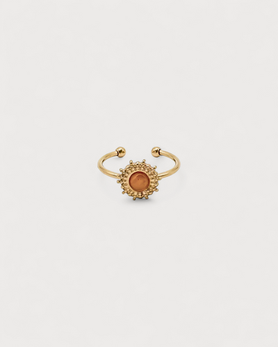 Alice - Ring - Naturstein - Edelstahl - Verstellbar