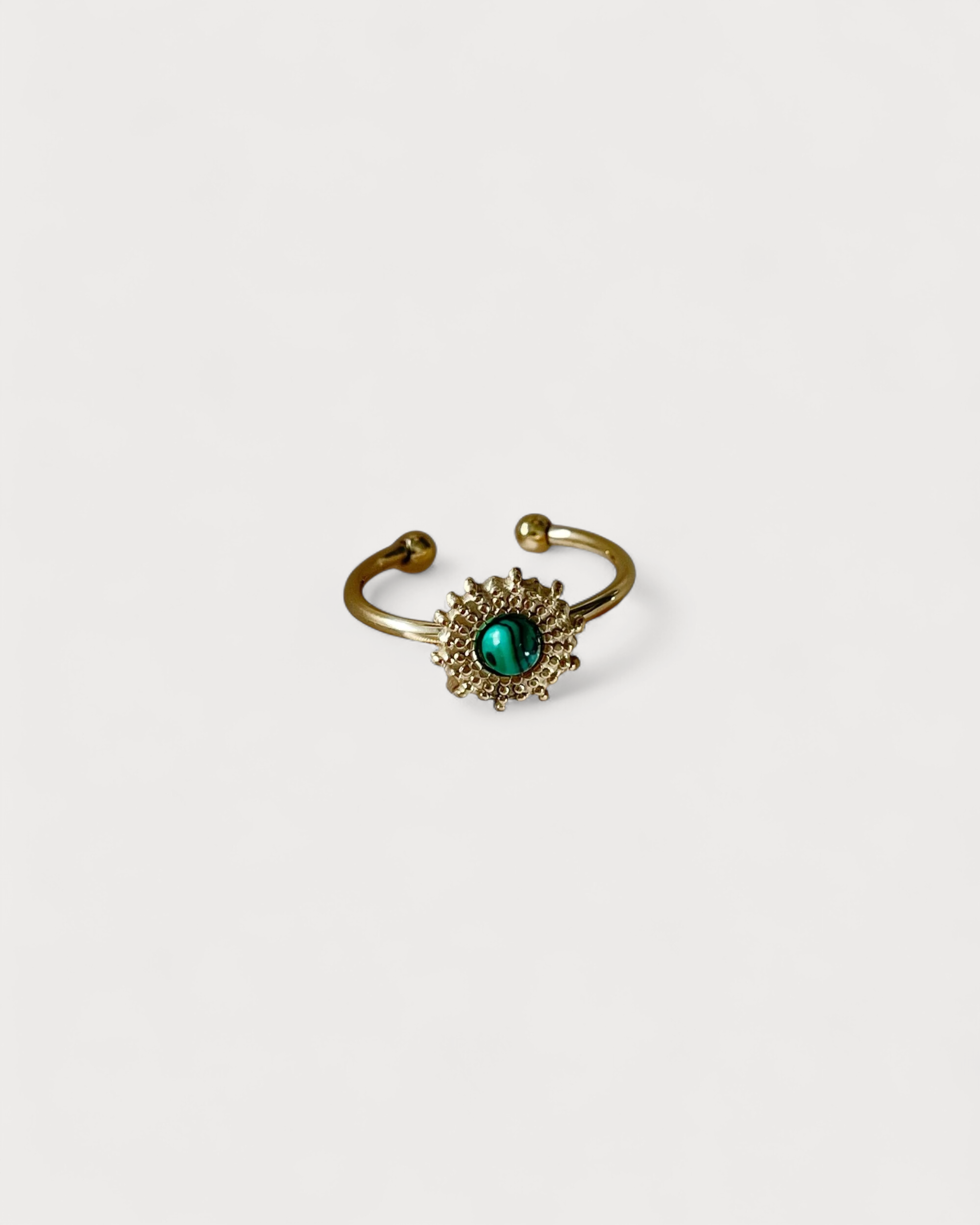 Alice - Ring - Naturstein - Edelstahl - Verstellbar