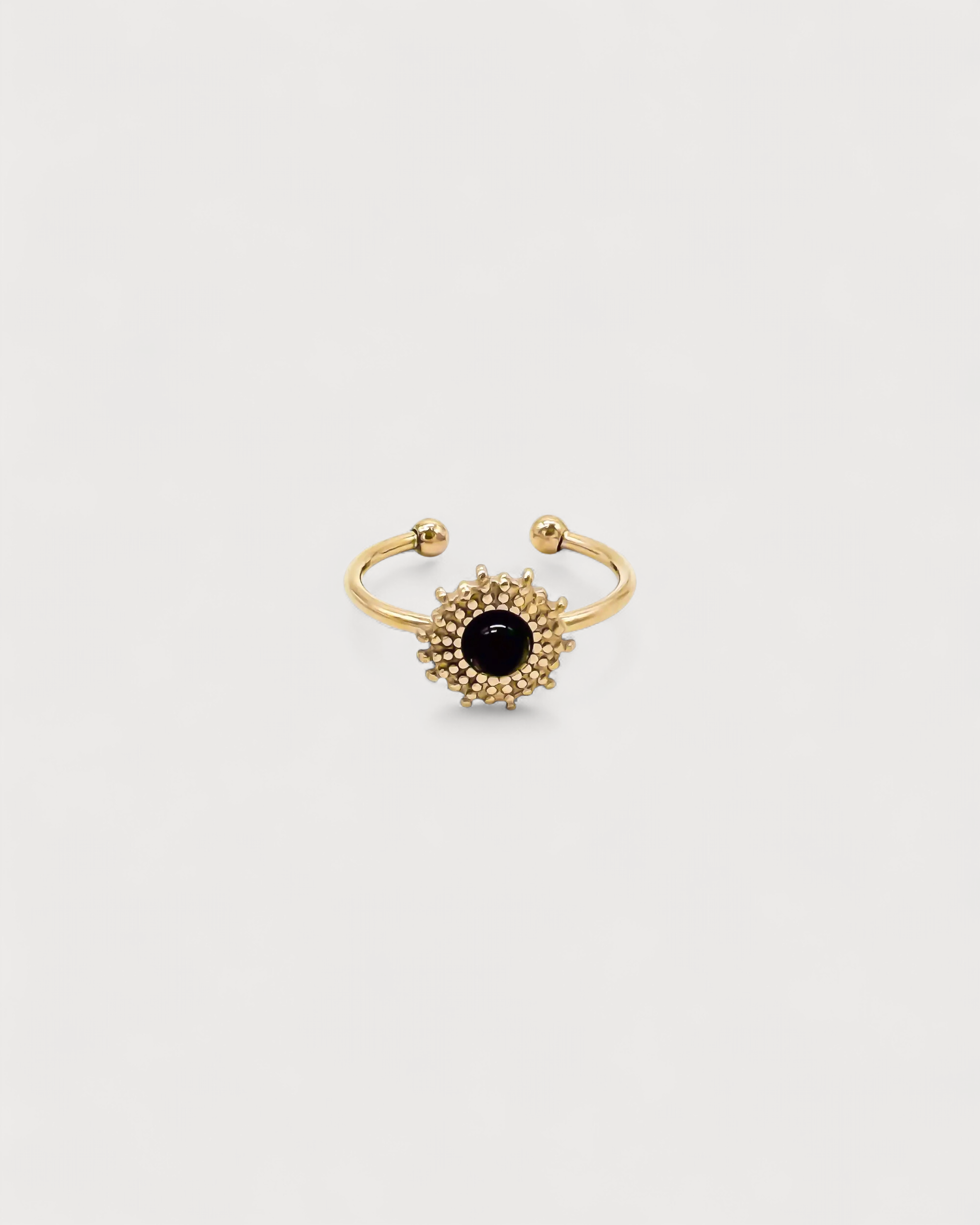 Alice - Ring - Naturstein - Edelstahl - Verstellbar