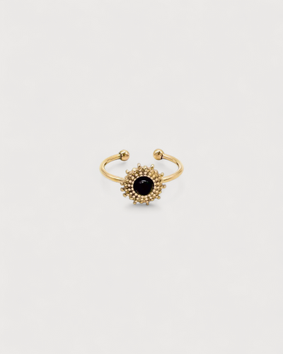 Alice - Ring - Naturstein - Edelstahl - Verstellbar